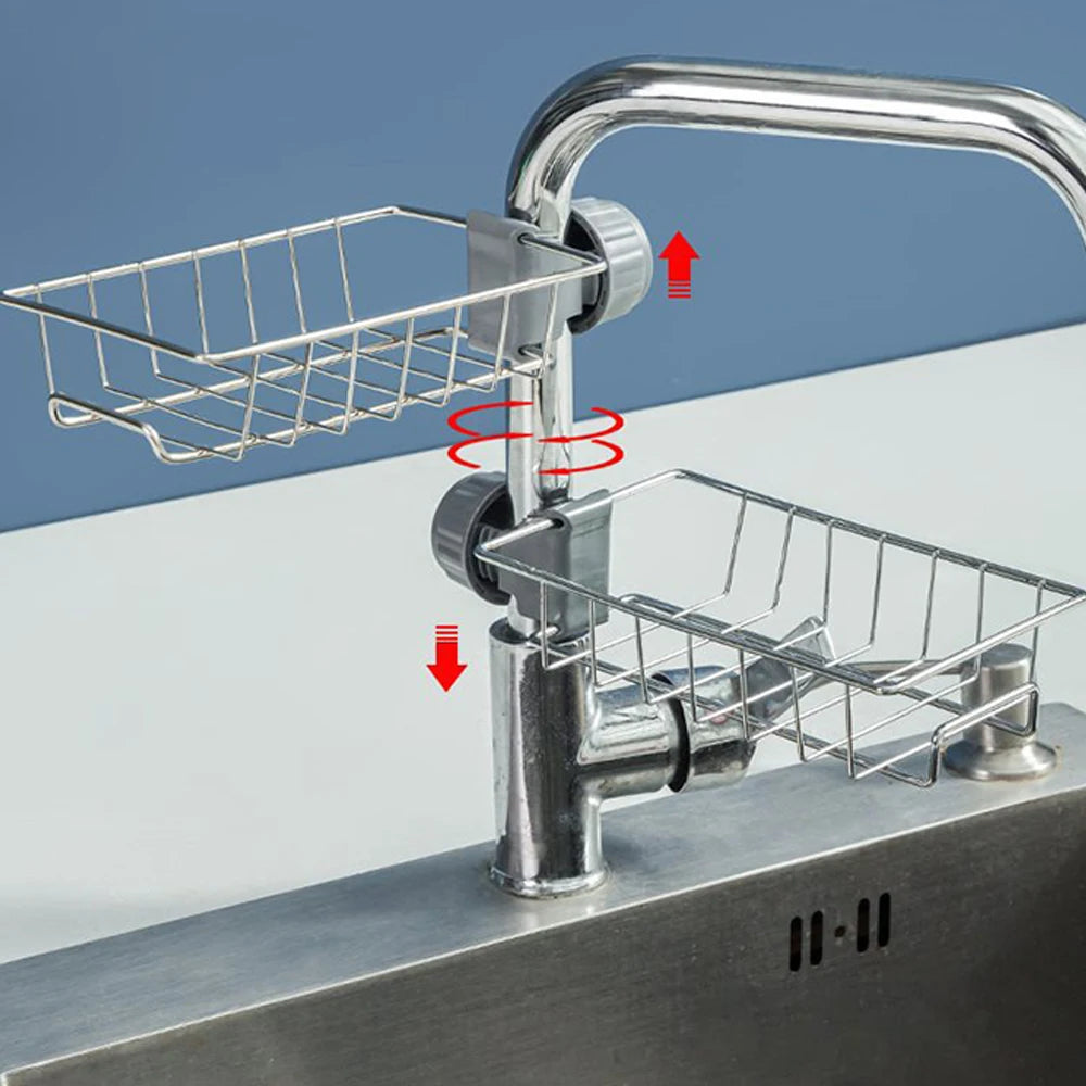 Kitchen Sink Drain Rack Sponge Storage Flexible Faucet Holder Soap Drainer Towel Rack Shelf Organizer Kitchen Accessories