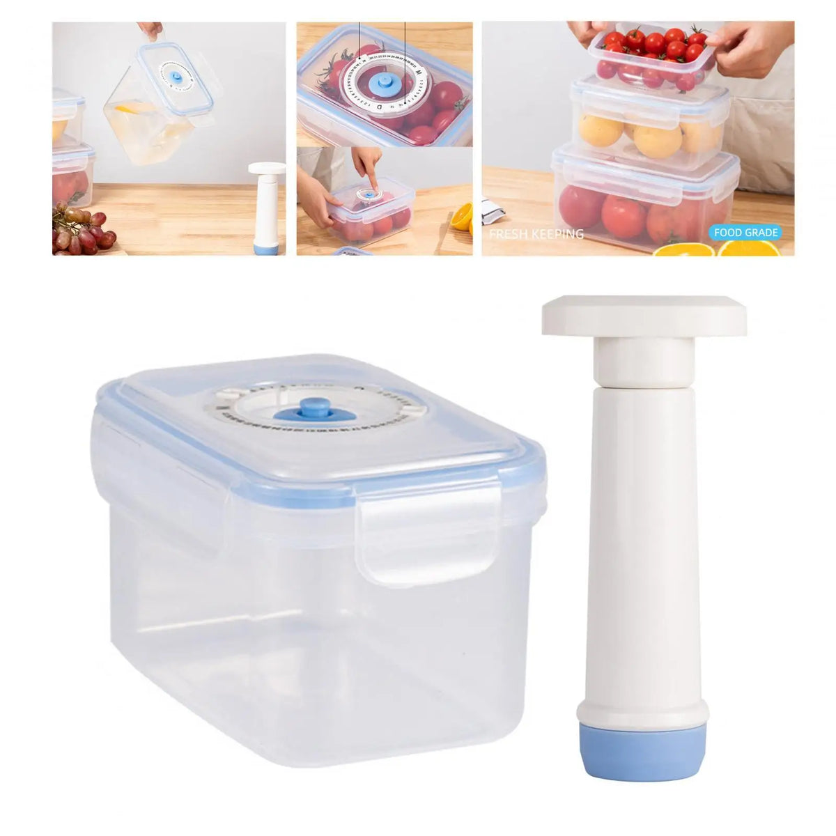 Set de 3 Boîtes de Conservation Sous Vide avec Pompe Manuelle