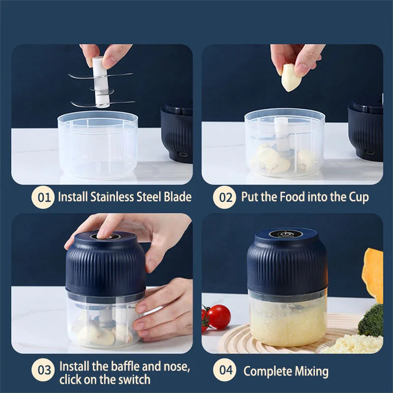 Mini-Hachoir Électrique Sans Fil