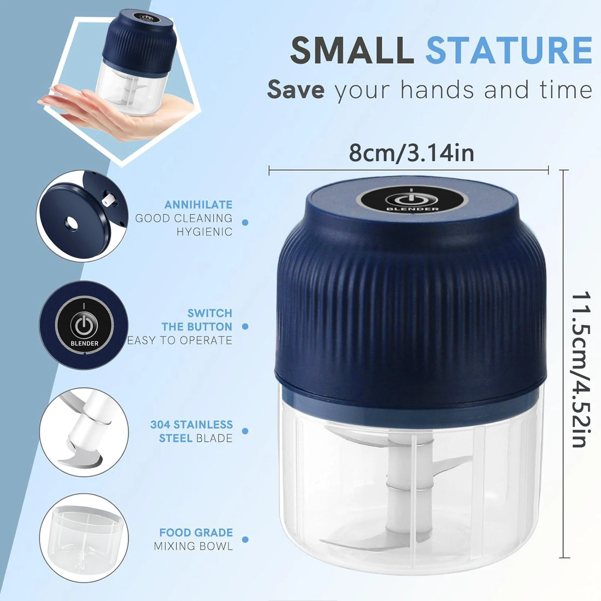 Mini-Hachoir Électrique Sans Fil