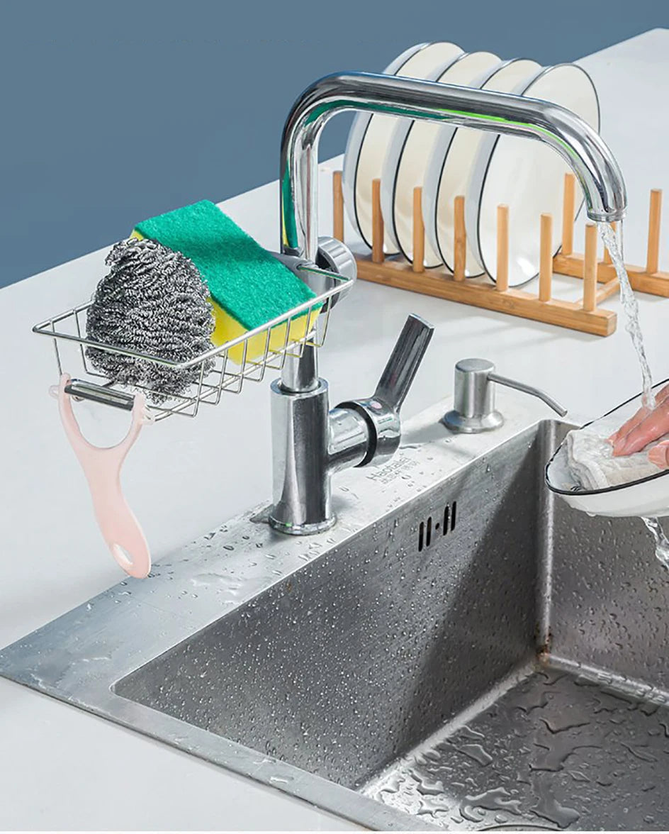 Kitchen Sink Drain Rack Sponge Storage Flexible Faucet Holder Soap Drainer Towel Rack Shelf Organizer Kitchen Accessories